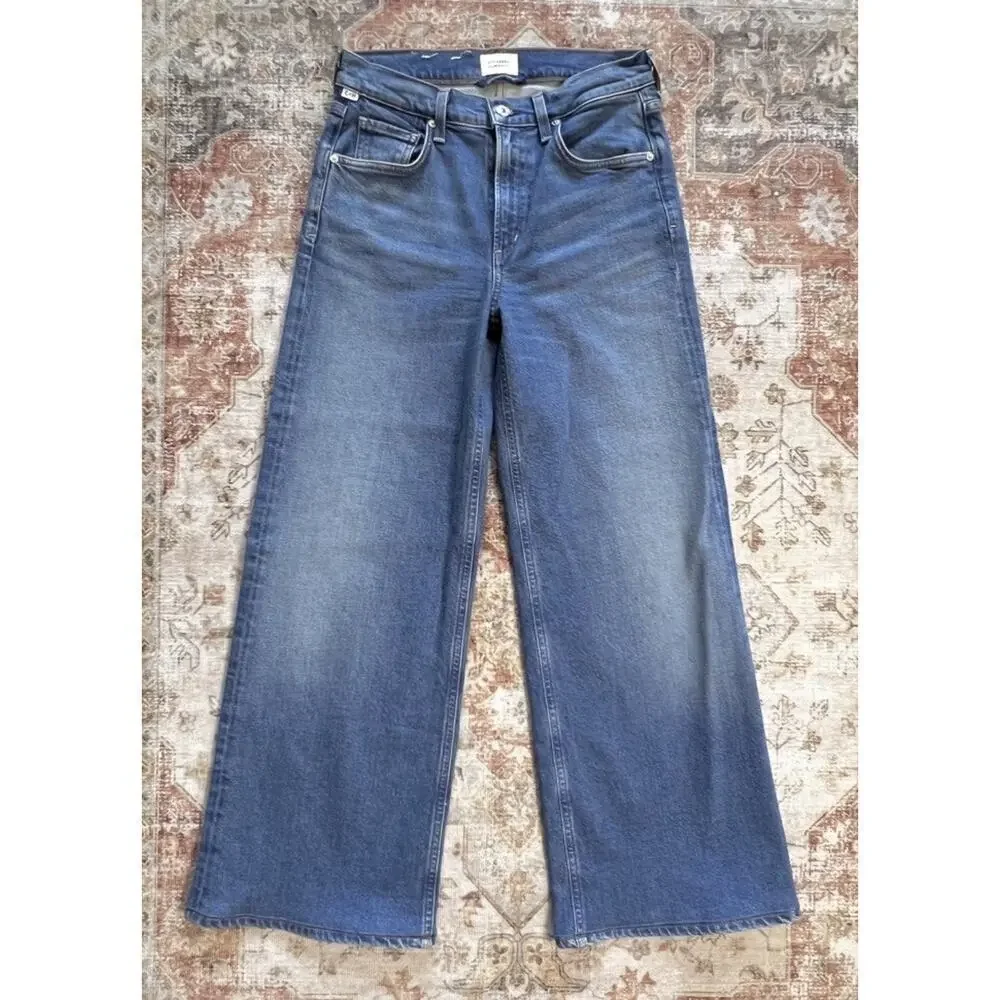 Citizens of Humanity Loli Mid Rise Baggy Palazzo Wide Leg Denim Jeans Size 25 - Picture 1 of 9